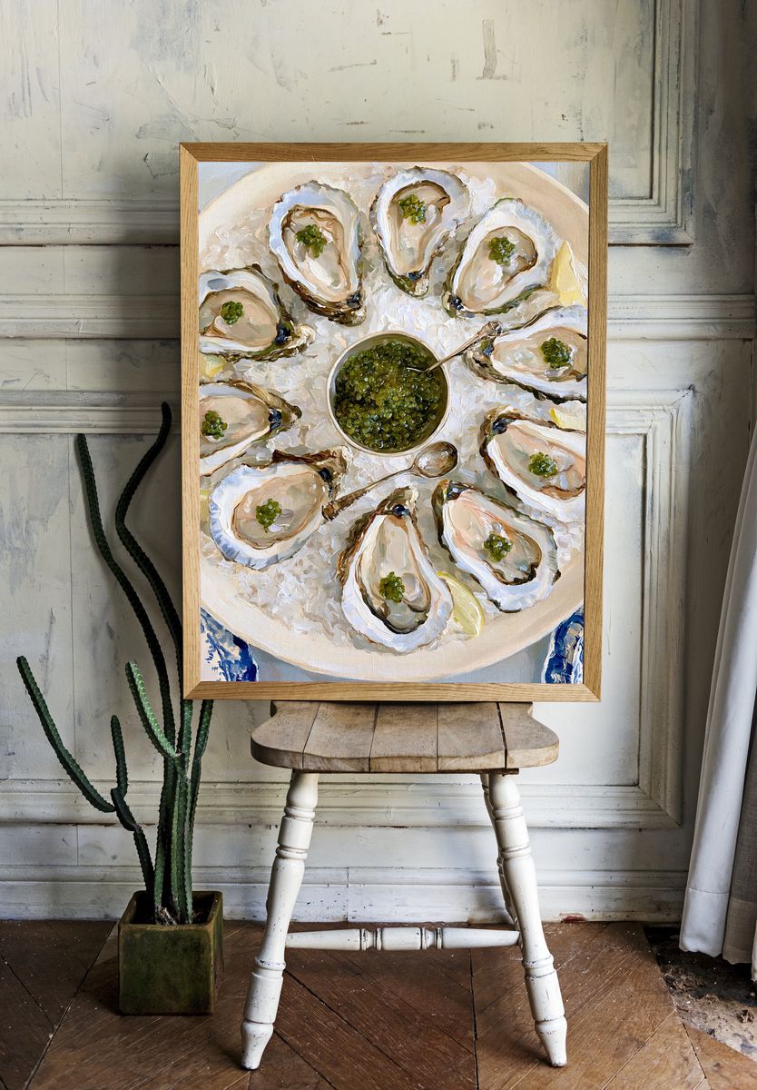 Oysters on Ice Food-Drink Print. — room view 1