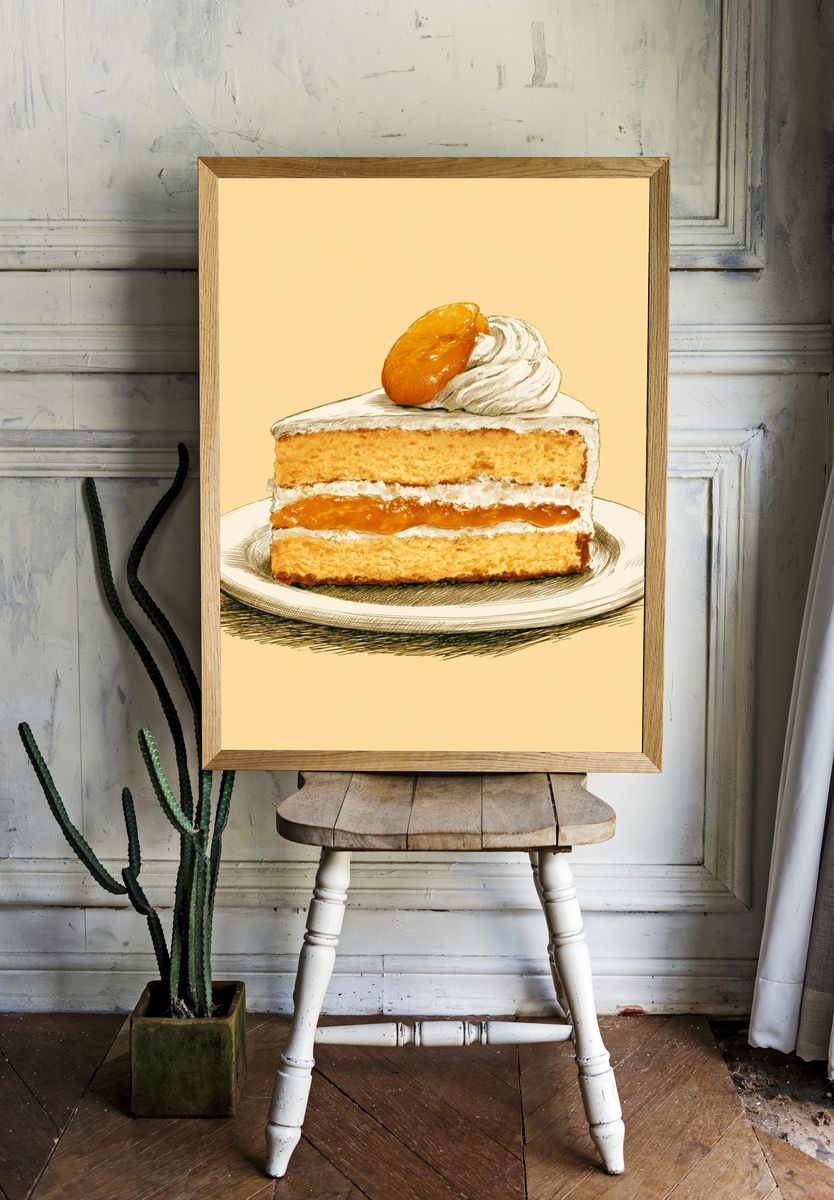 Apricot Cake Illustration Poster. room preview