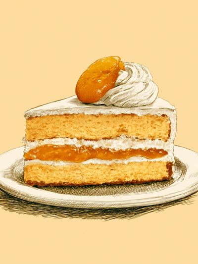 Apricot Cake Illustration Poster.