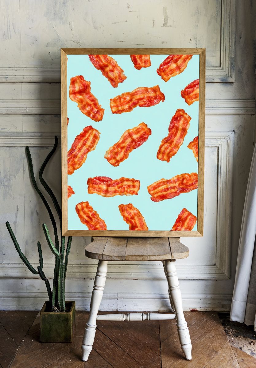 Bacon Pattern Illustration Print. — room view 1