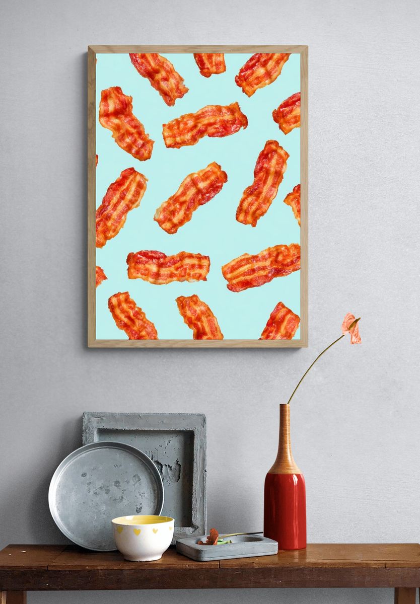 Bacon Pattern Illustration Print. — room view 3