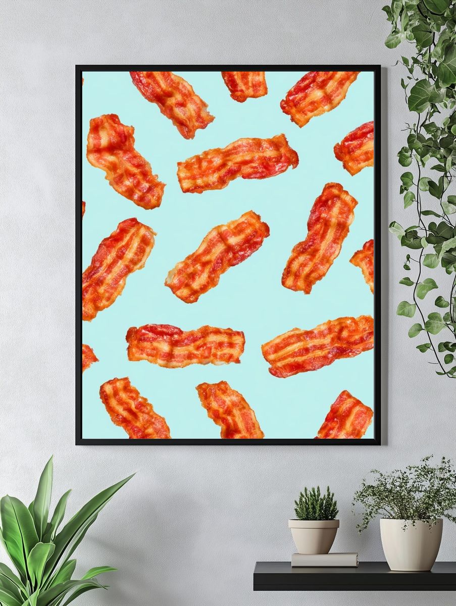 Bacon Pattern Illustration Print. — room view 4