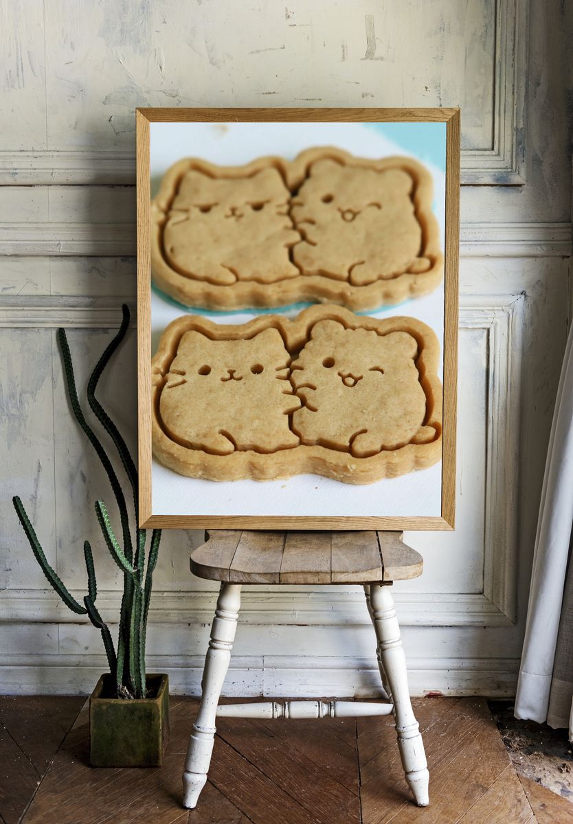 Cat Cookie Illustration Print. room preview