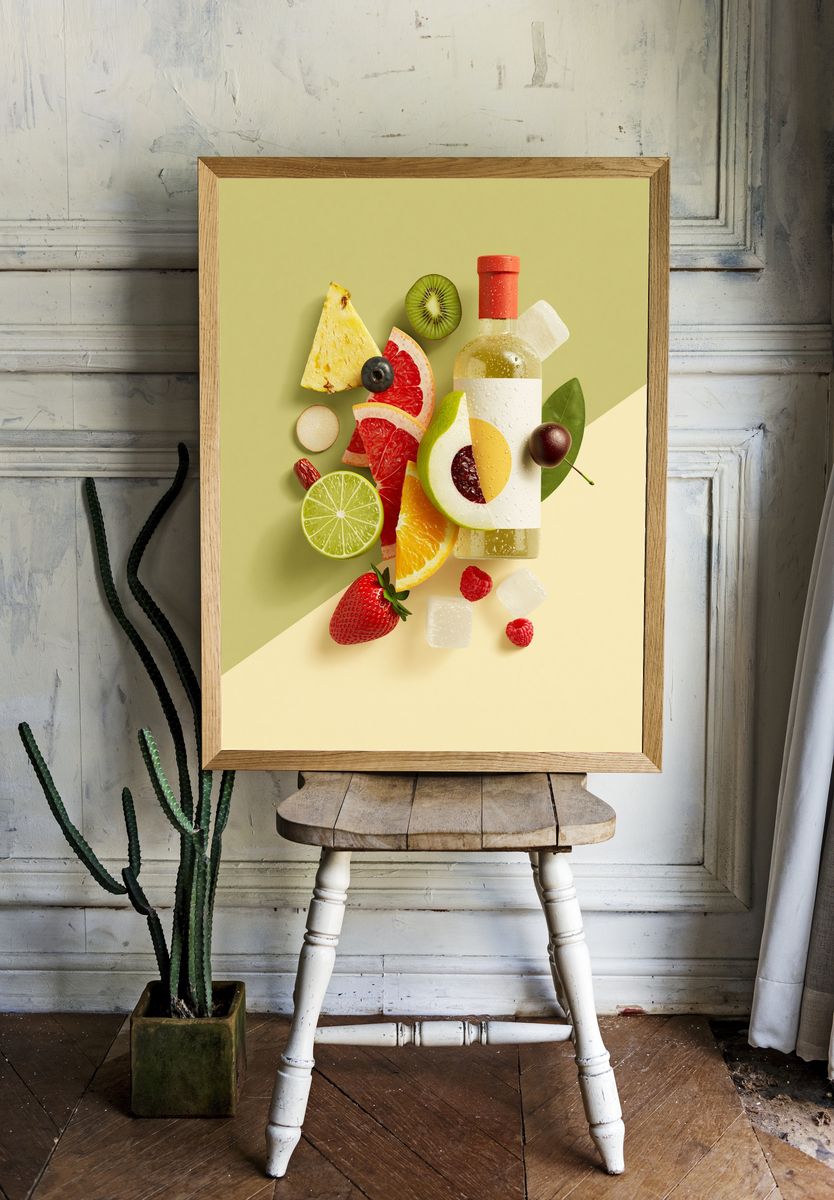 Citrus Fruit Cocktail Poster. — room view 1