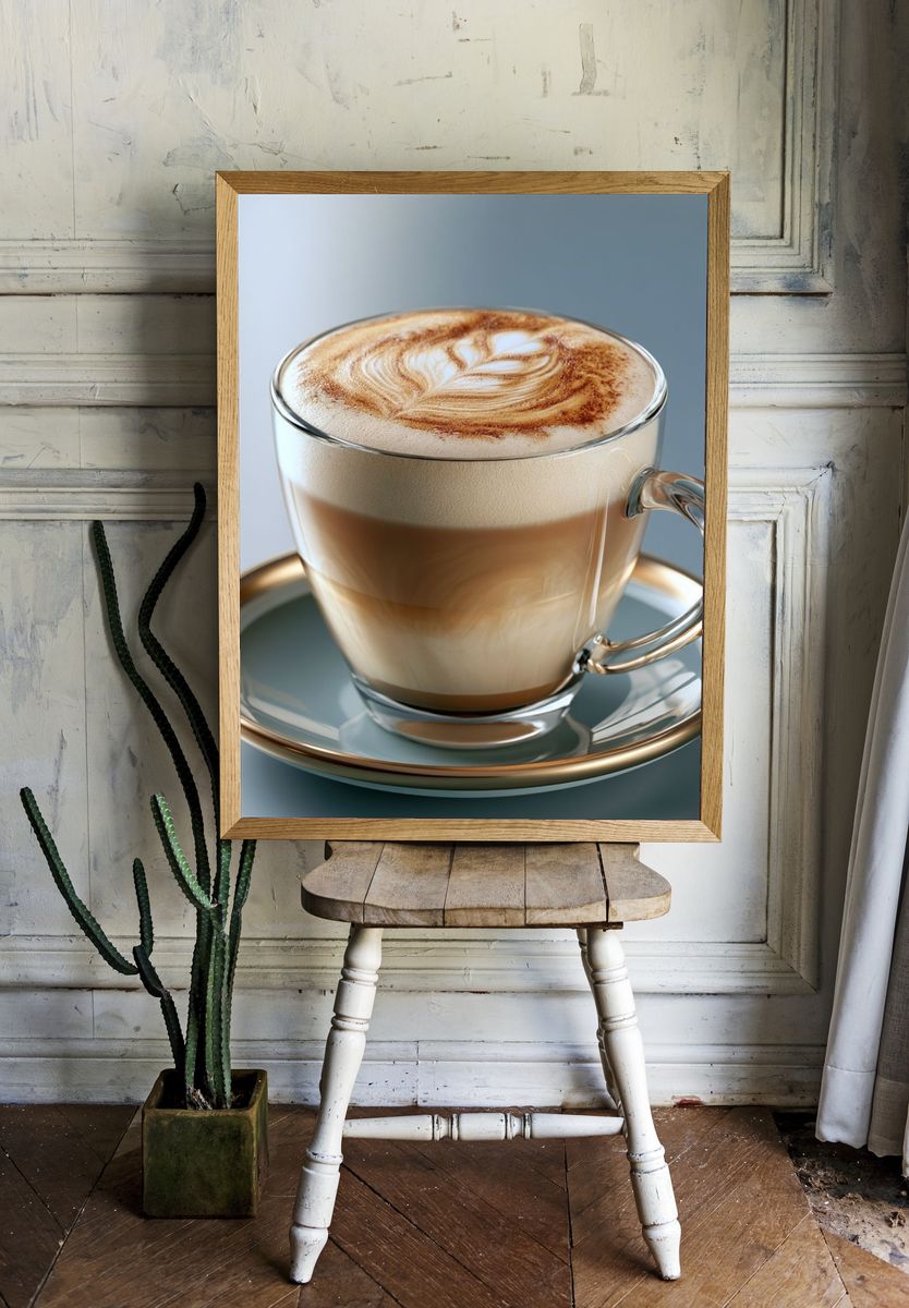 Latte Art Coffee Still Life Poster. room preview