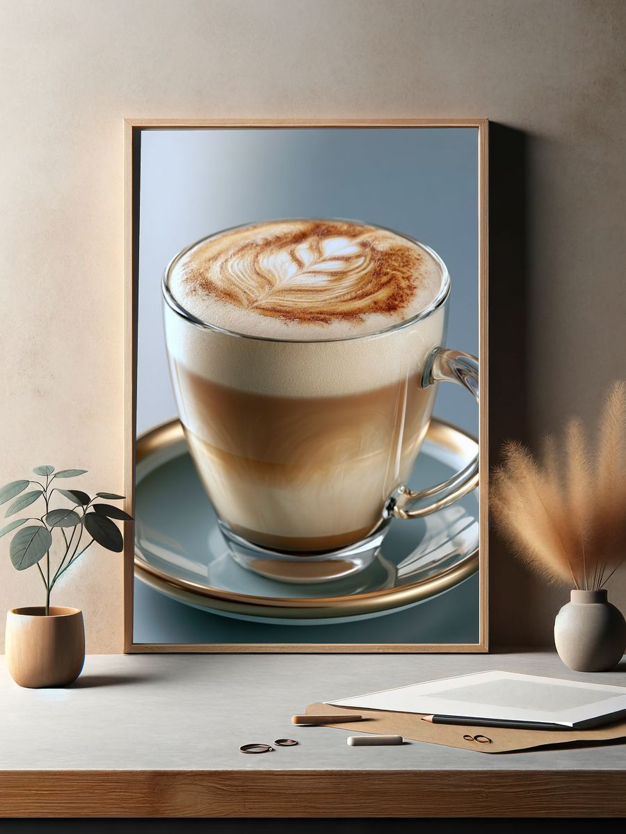 Latte Art Coffee Still Life Poster. — room view 2