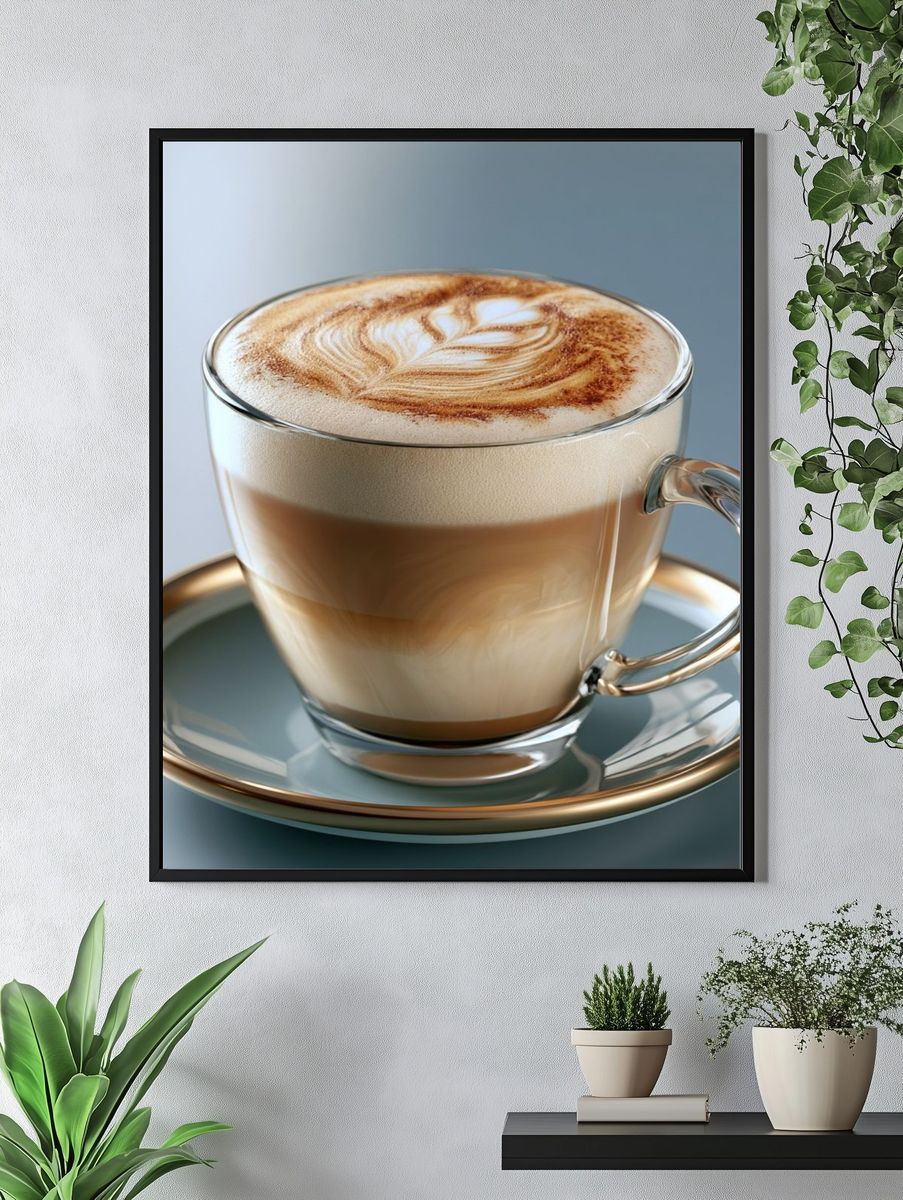 Latte Art Coffee Still Life Poster. — room view 4
