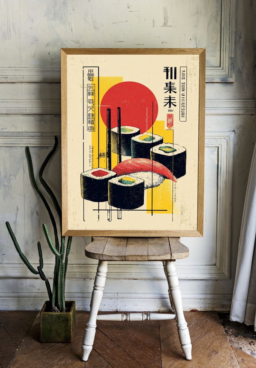 Sushi Pop Art Poster. room preview