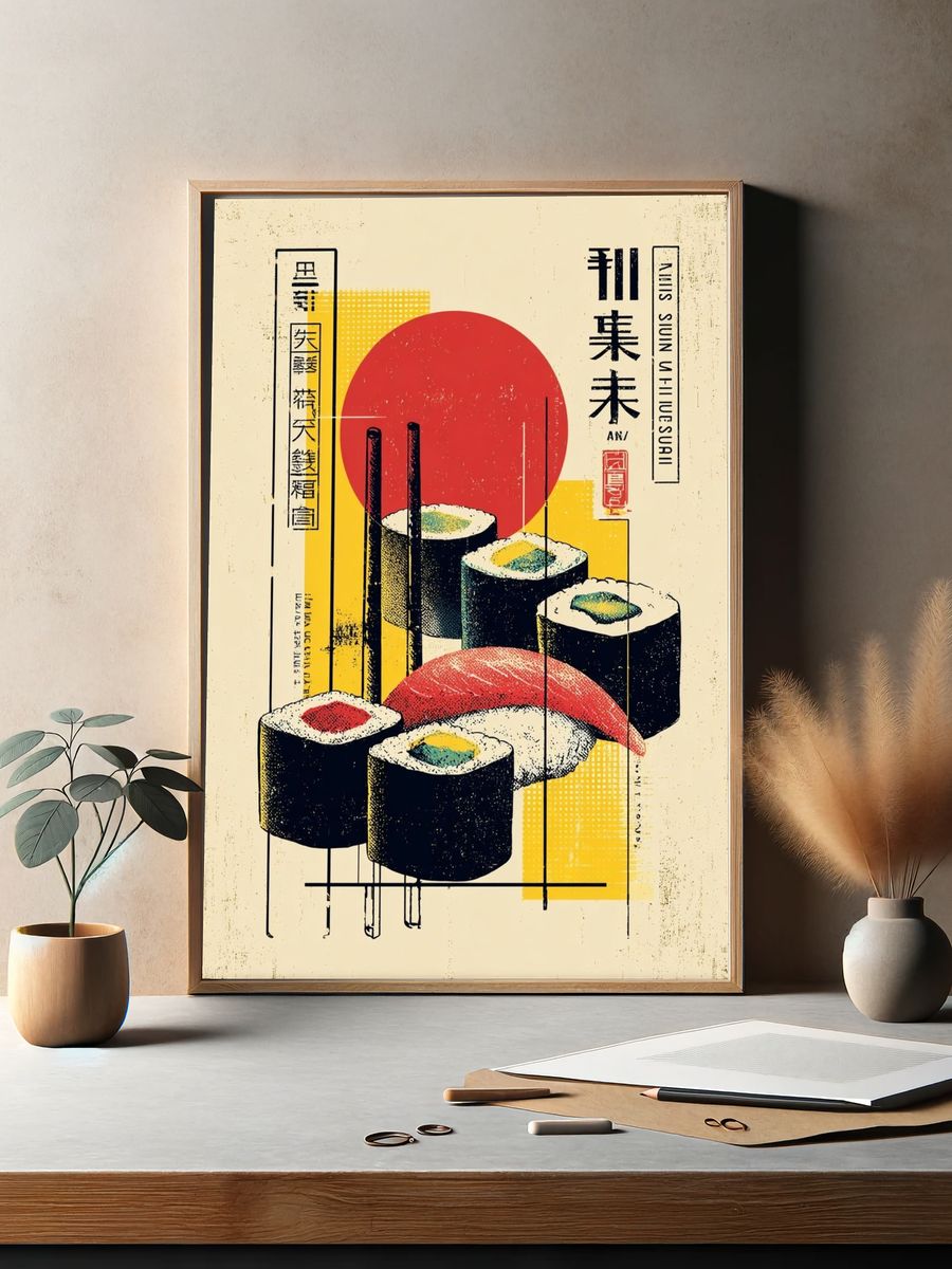 Sushi Pop Art Poster. — room view 2