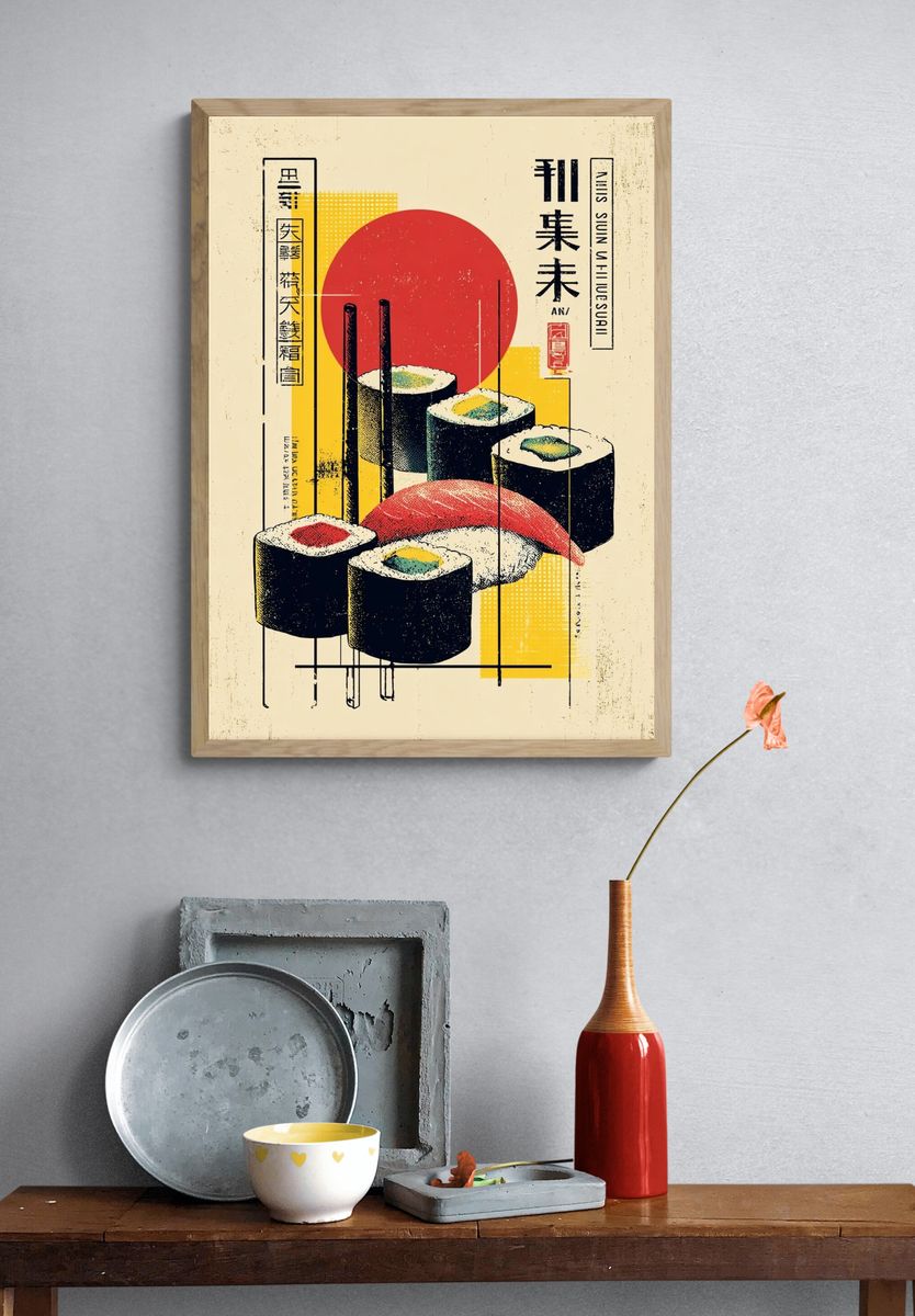 Sushi Pop Art Poster. — room view 3