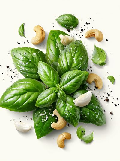 Basil and Cashew Still Life Print.