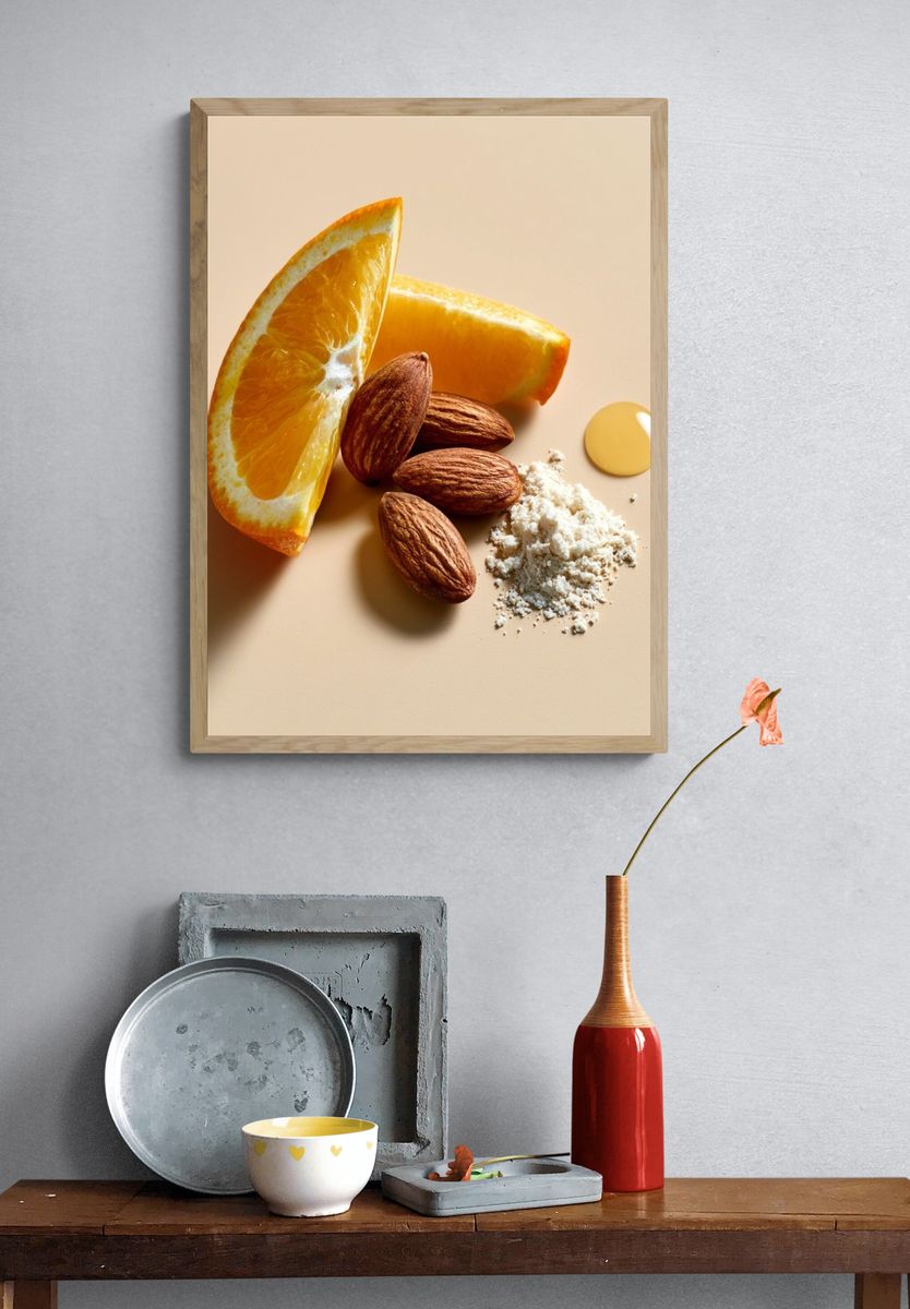 Orange and Almond Still Life Poster. — room view 3