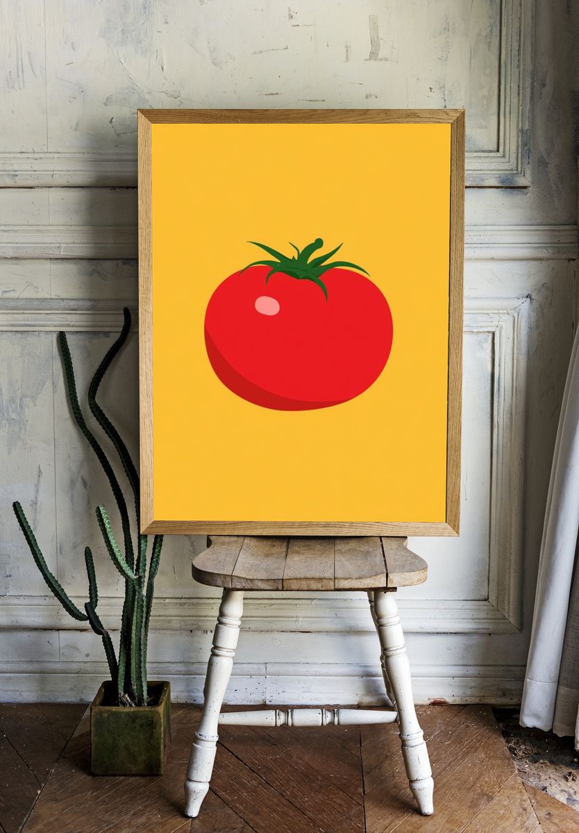 Tomato Minimalist Print. — room view 1