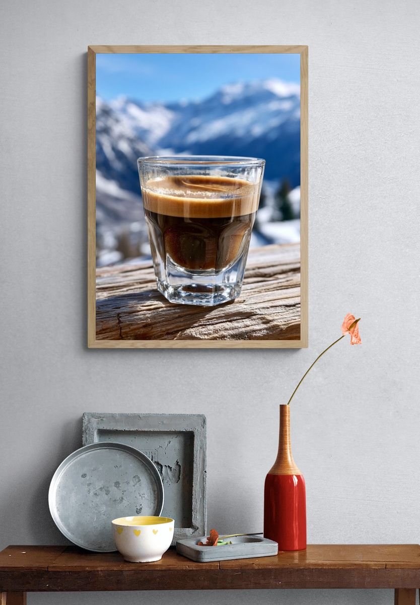 Mountain Espresso Photography Poster. — room view 3