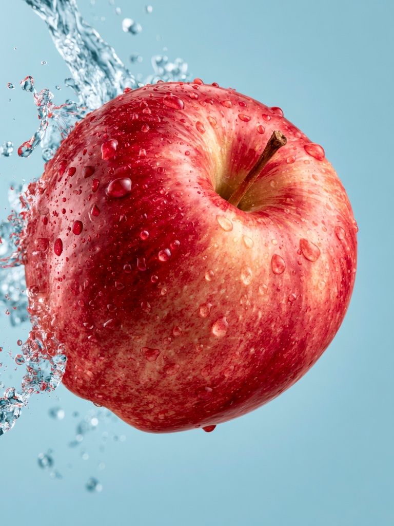 Splashing Apple Photography Poster. poster detail