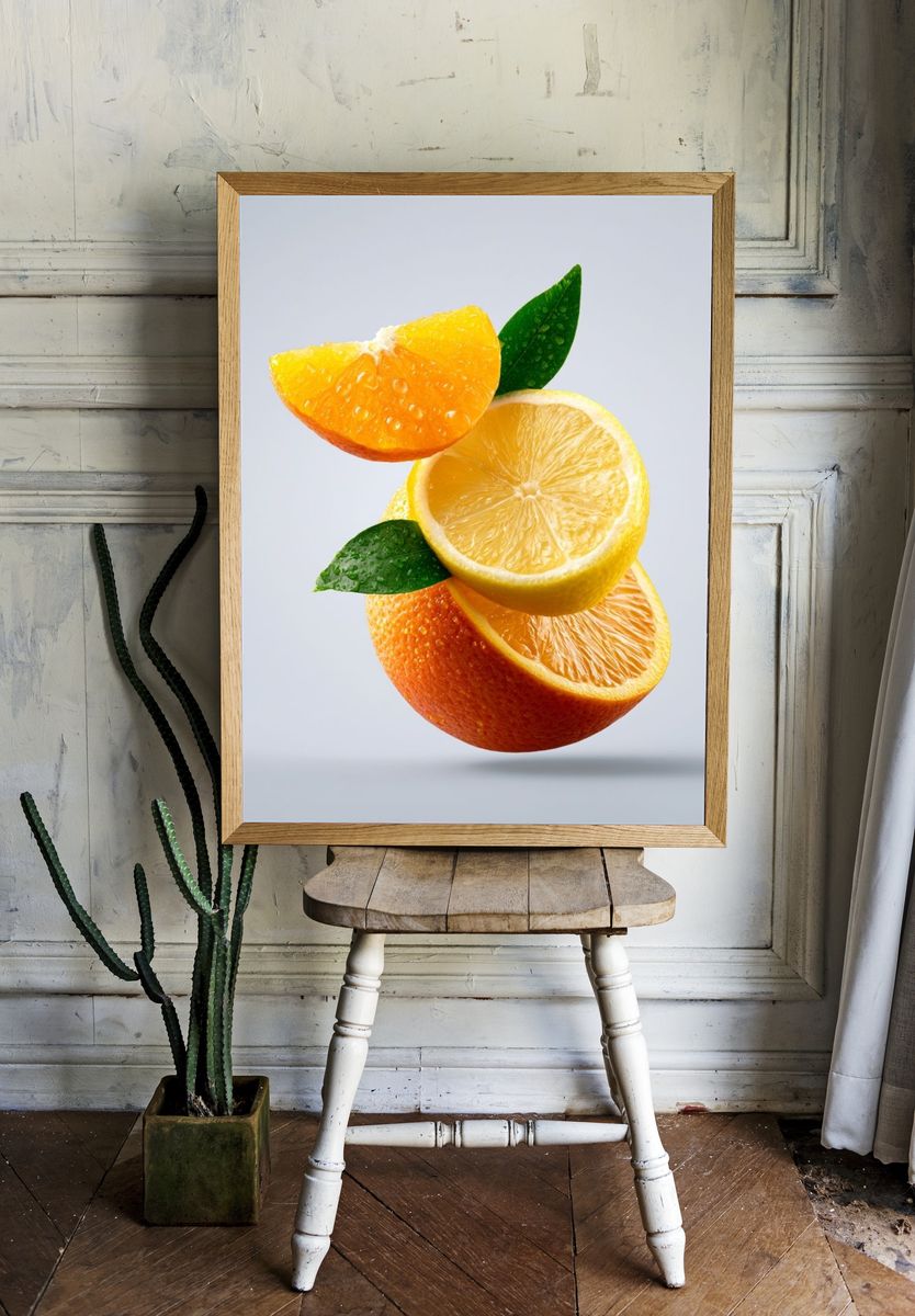 Citrus Slice Still Life Poster. room preview