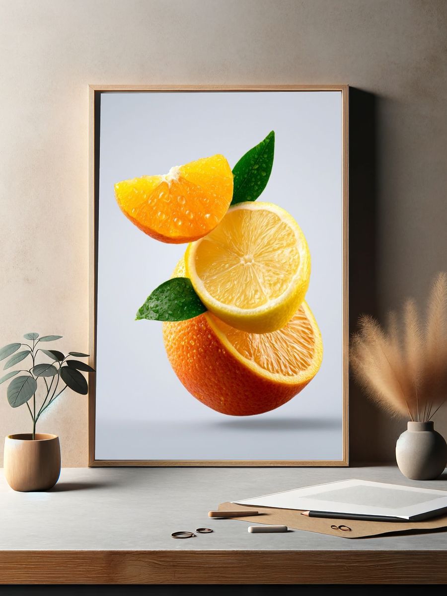 Citrus Slice Still Life Poster. — room view 2
