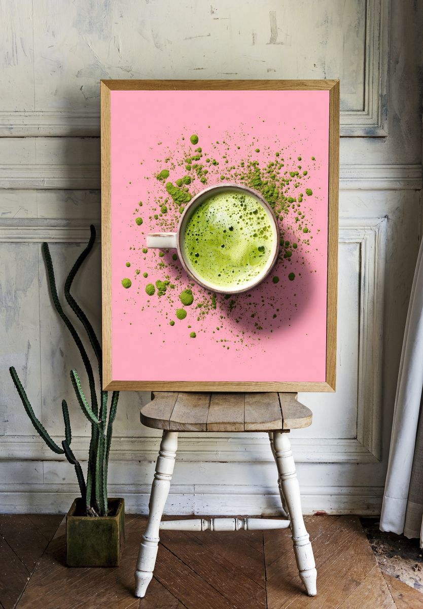 Matcha Latte Still Life Poster. — room view 1