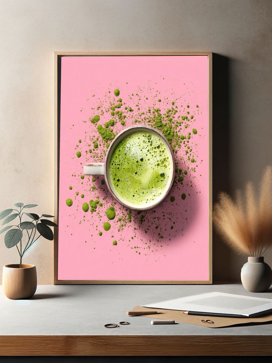 Matcha Latte Still Life Poster. — room view 2