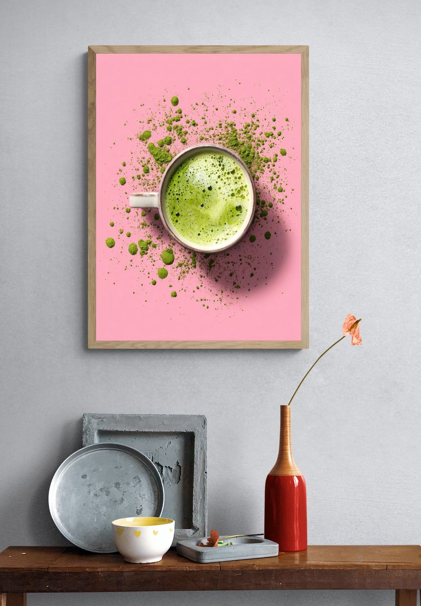 Matcha Latte Still Life Poster. — room view 3