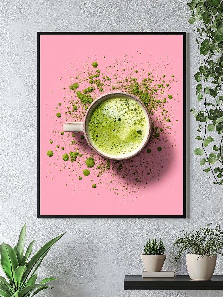 Matcha Latte Still Life Poster. — room view 4