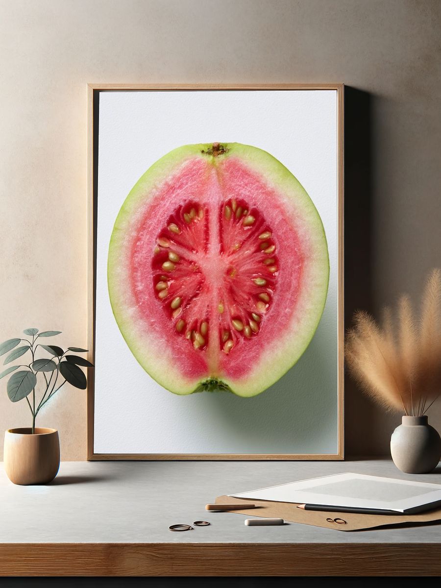 Pink Guava Still Life Print. — room view 2