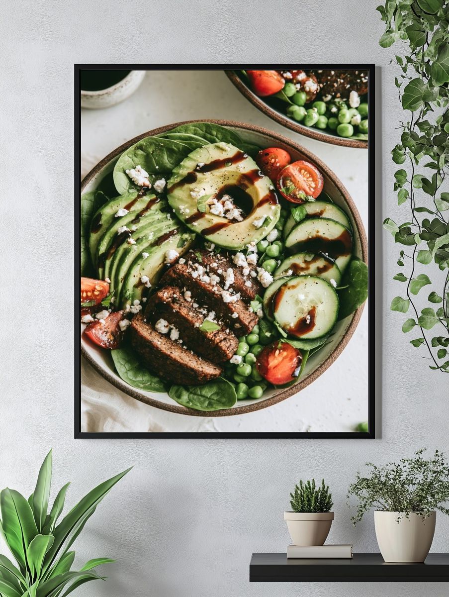 Avocado Salad Bowl Photography Poster. — room view 4