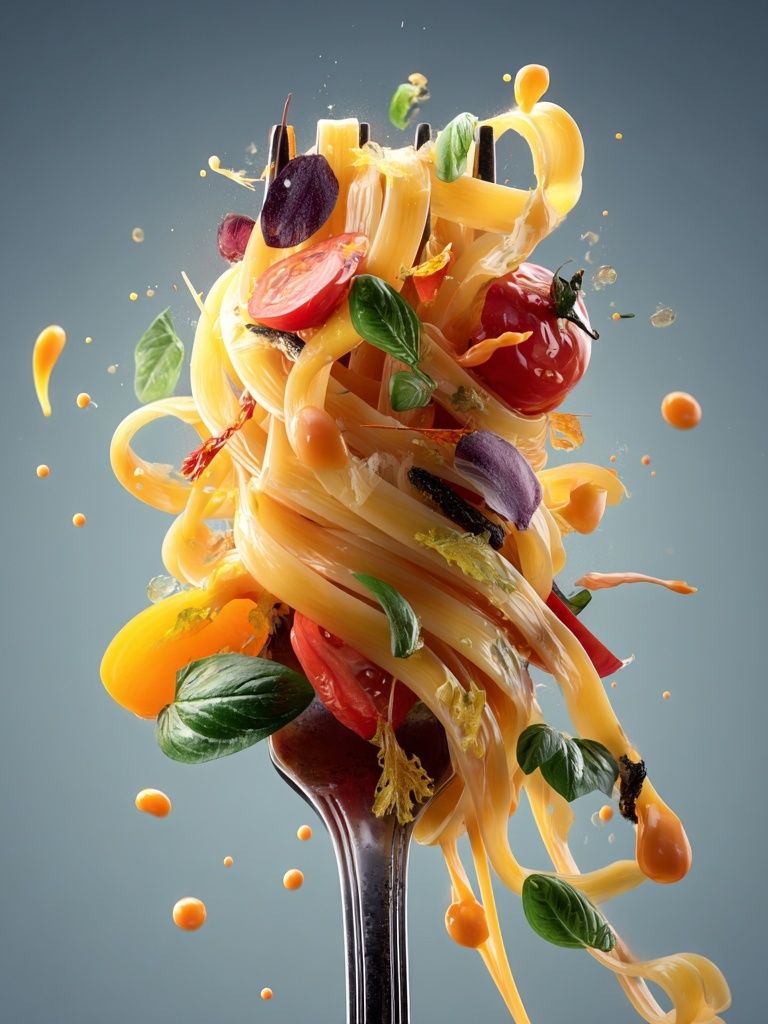 Floating Pasta Still Life Poster. poster — food-drink art