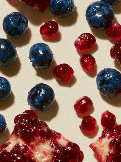 Blueberries and Pomegranate Still Life Poster. poster