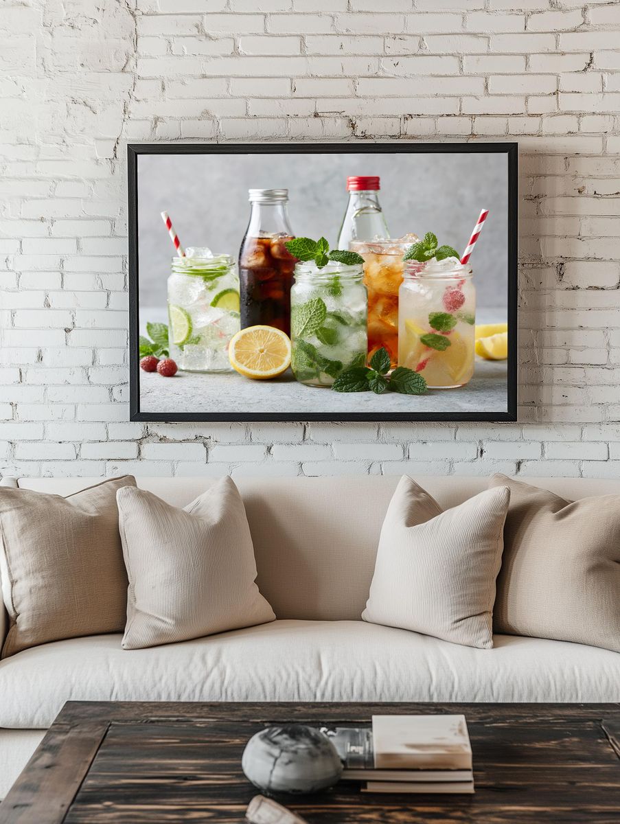 Fresh Citrus Drinks Food-Drink Poster. — room view 1