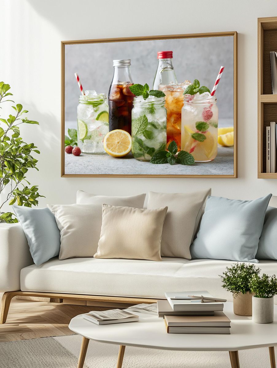 Fresh Citrus Drinks Food-Drink Poster. — room view 2