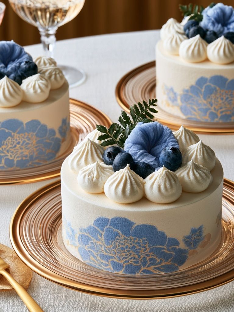 Blue Floral Cake Photography Poster. poster detail