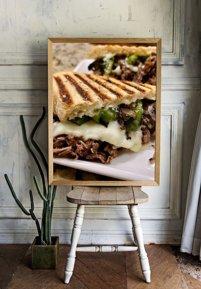 Grilled Cheesesteak Sandwich Print. room preview