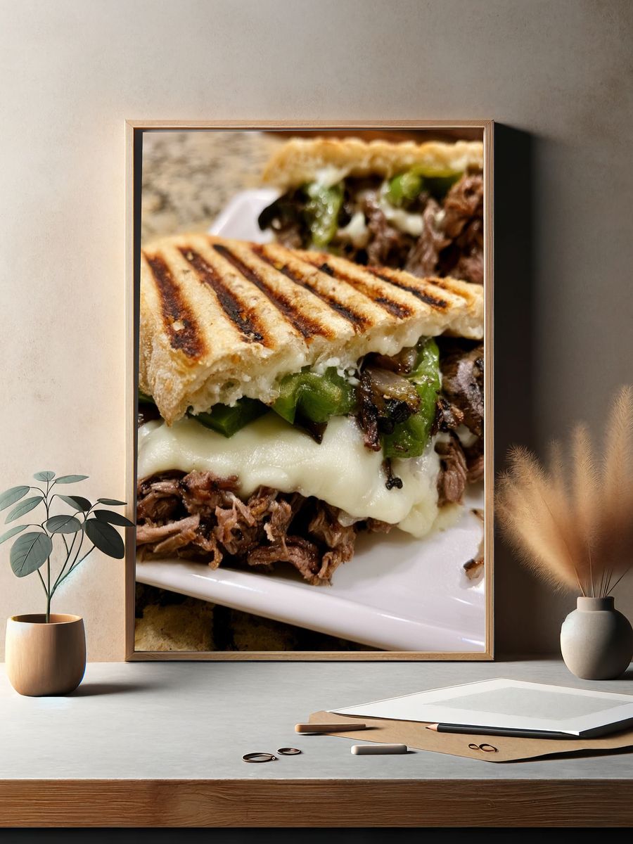 Grilled Cheesesteak Sandwich Print. — room view 2