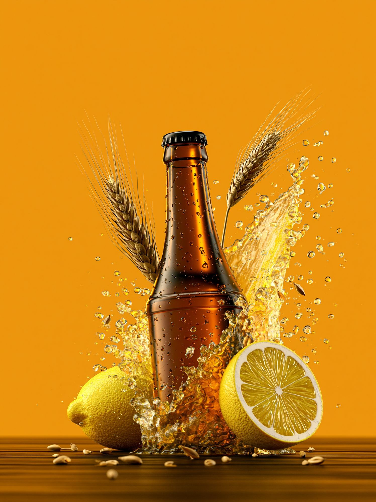 Citrus Beer Splash Poster. poster — food-drink art