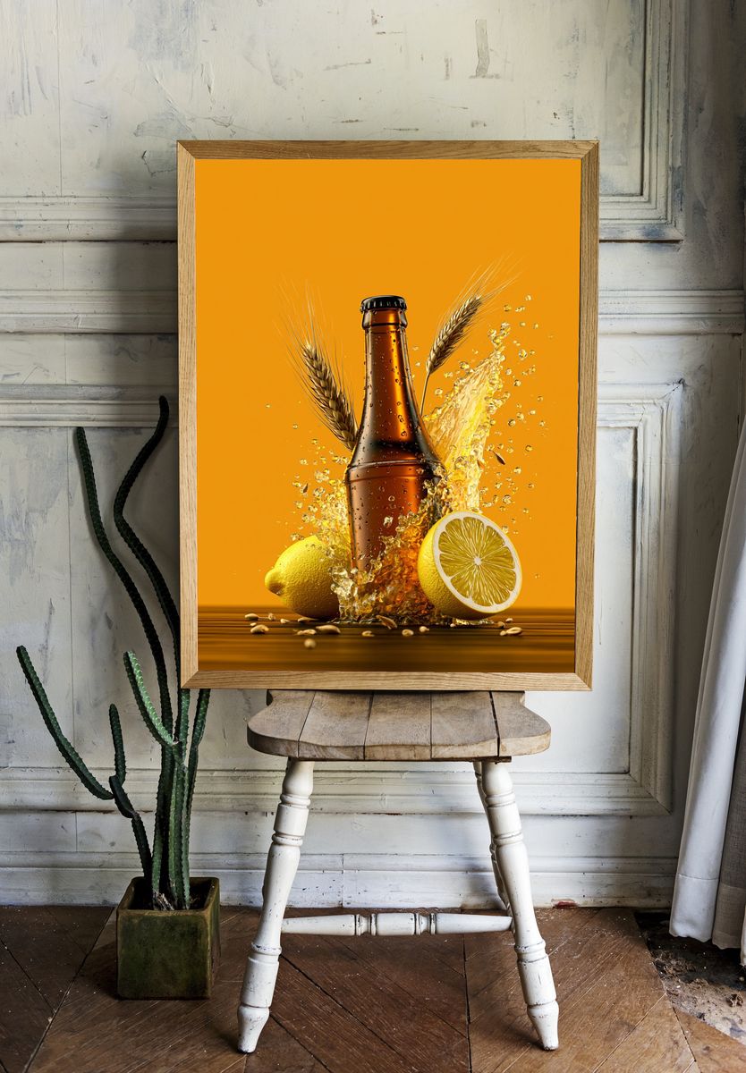 Citrus Beer Splash Poster. — room view 1
