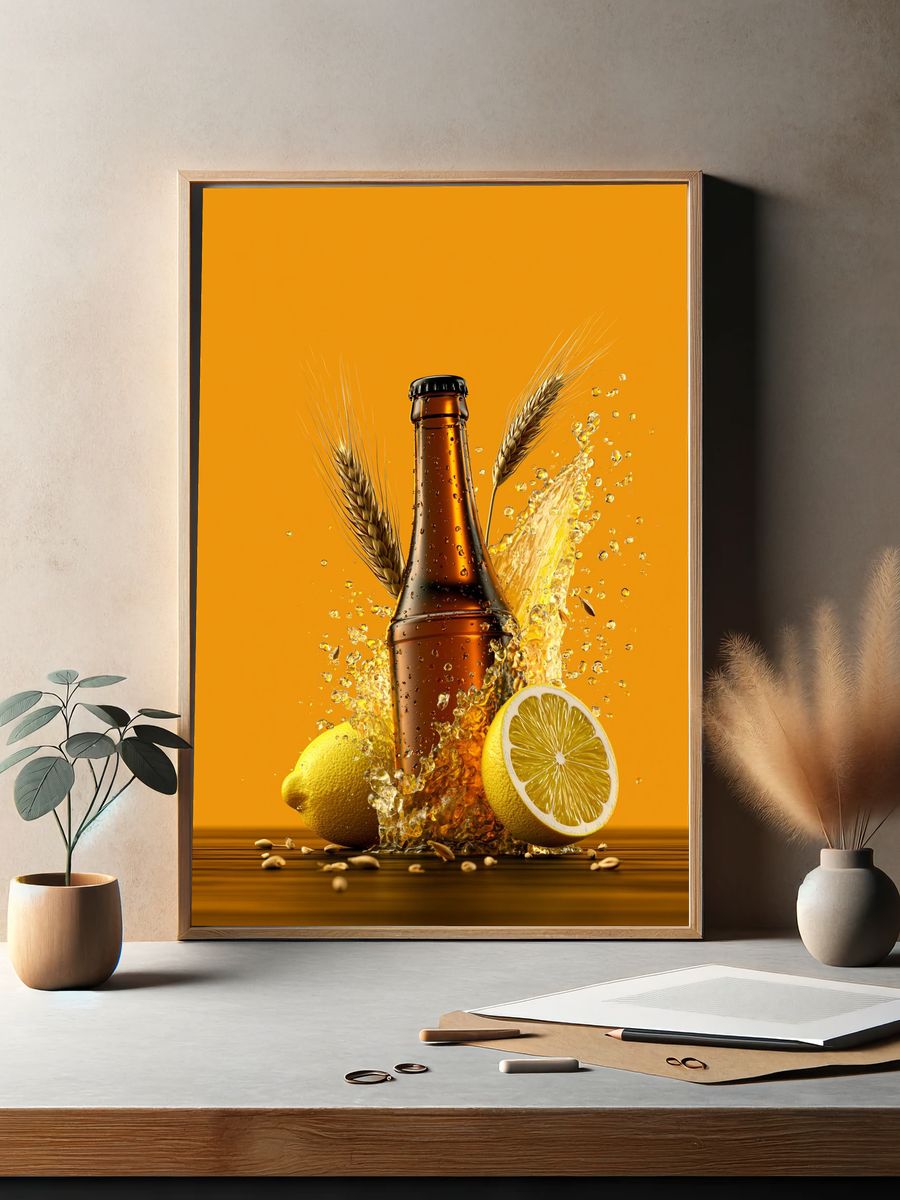 Citrus Beer Splash Poster. — room view 2