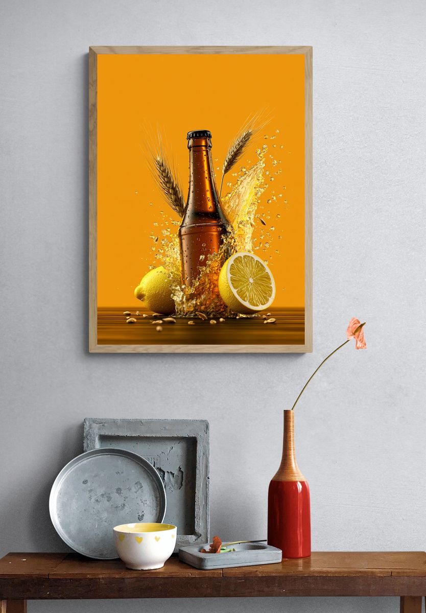 Citrus Beer Splash Poster. — room view 3