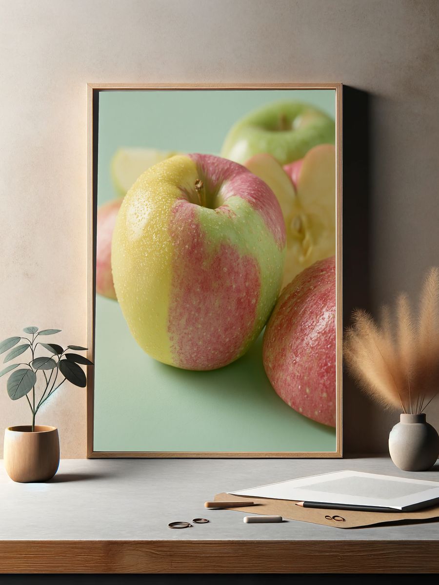 Pastel Apples Photography Poster. — room view 2
