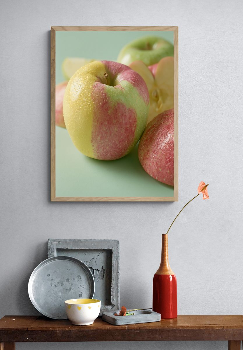 Pastel Apples Photography Poster. — room view 3
