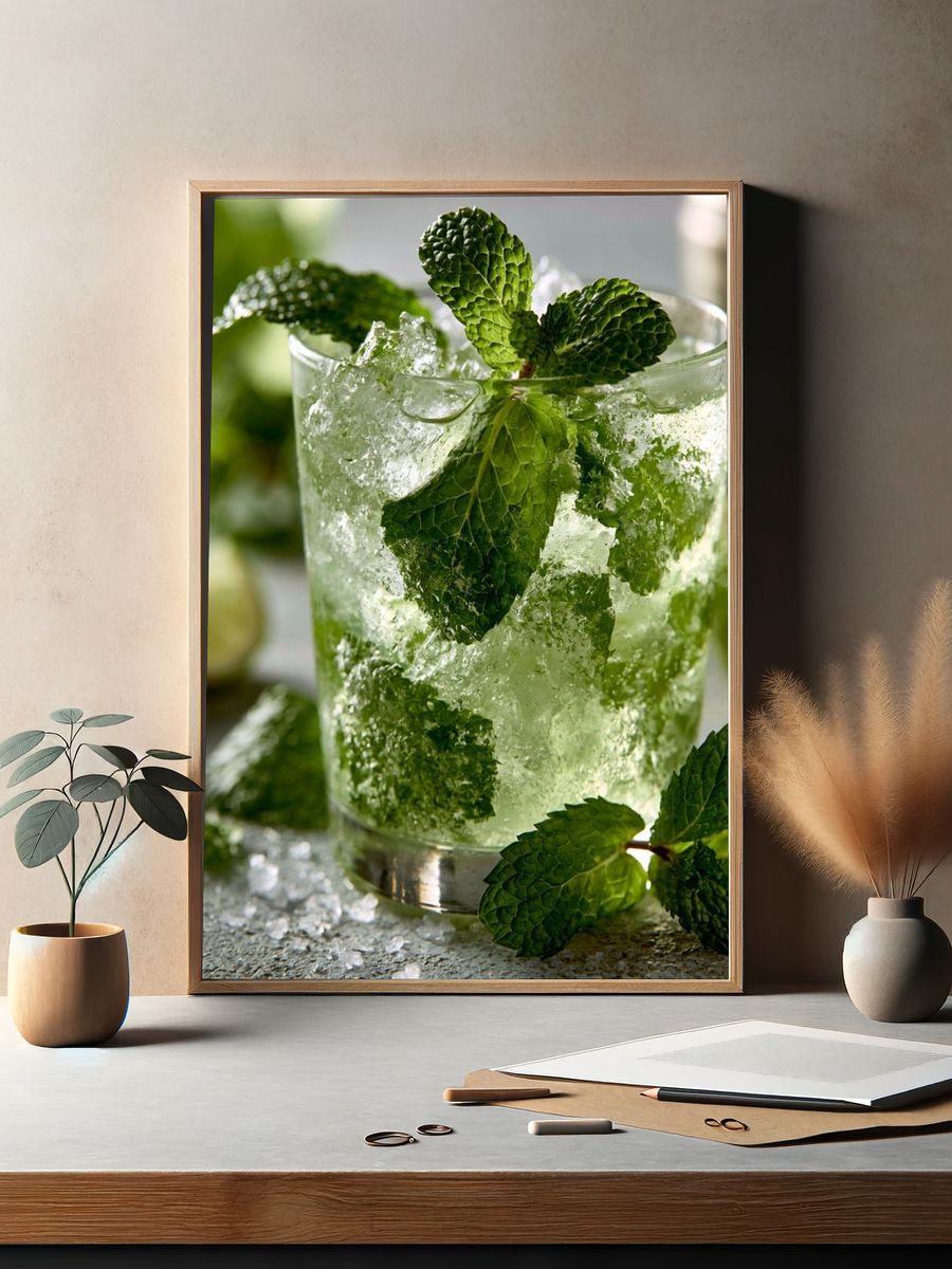 Mint Mojito Cocktail Photography Poster. — room view 2