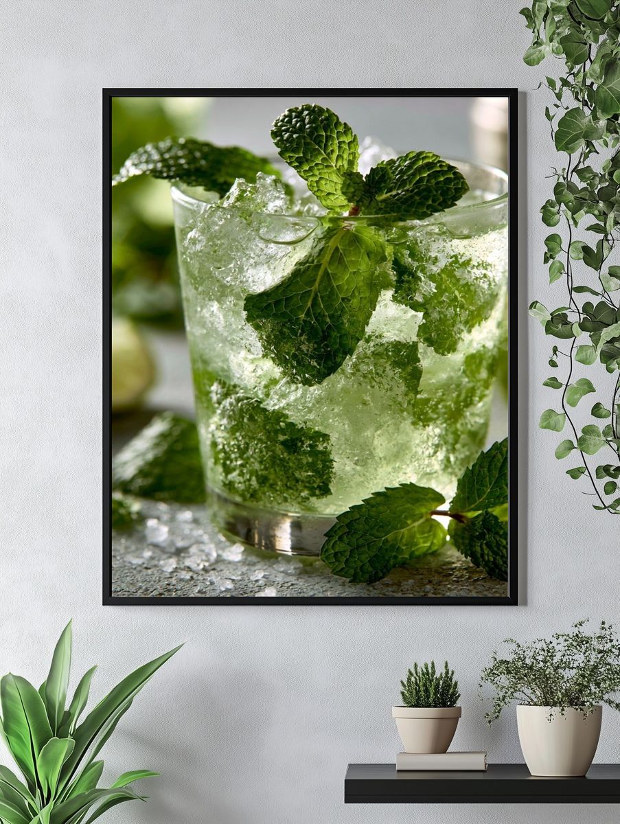 Mint Mojito Cocktail Photography Poster. — room view 4