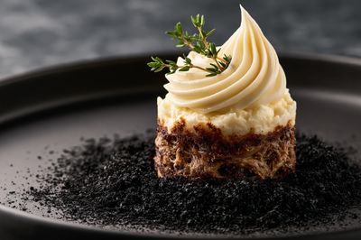 Gourmet Dessert Plating Photography Poster.