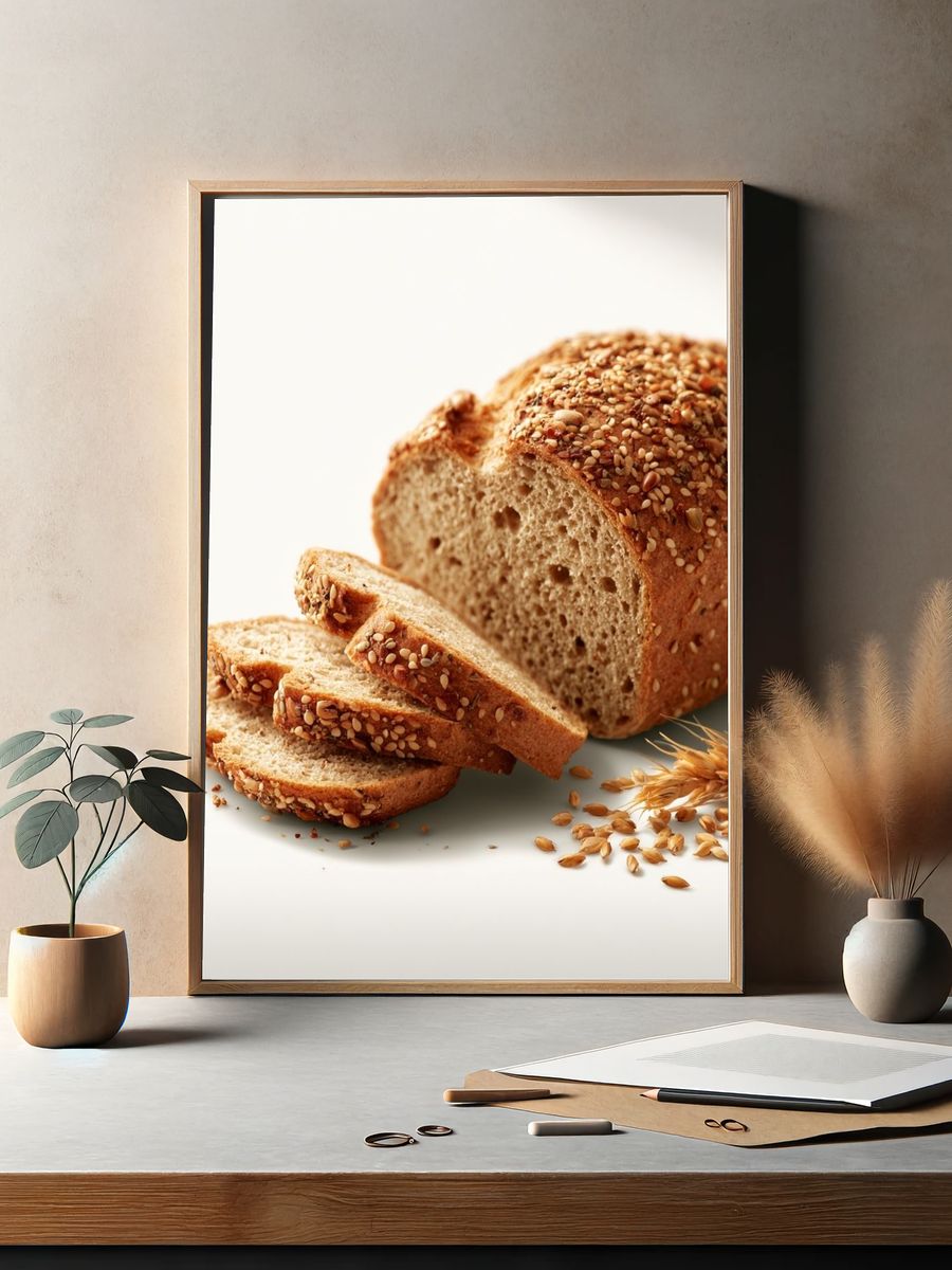 Seeded Bread Still Life Poster. — room view 2