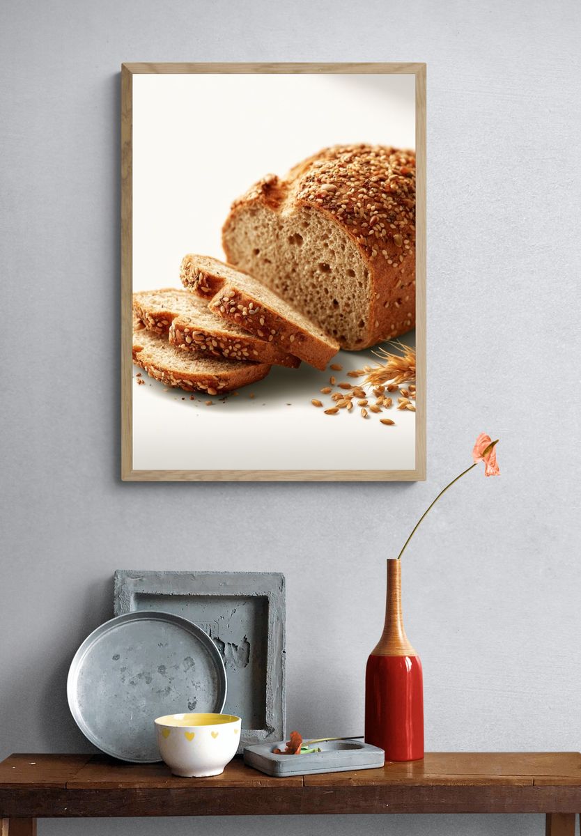Seeded Bread Still Life Poster. — room view 3