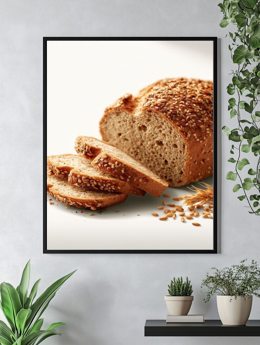 Seeded Bread Still Life Poster. — room view 4