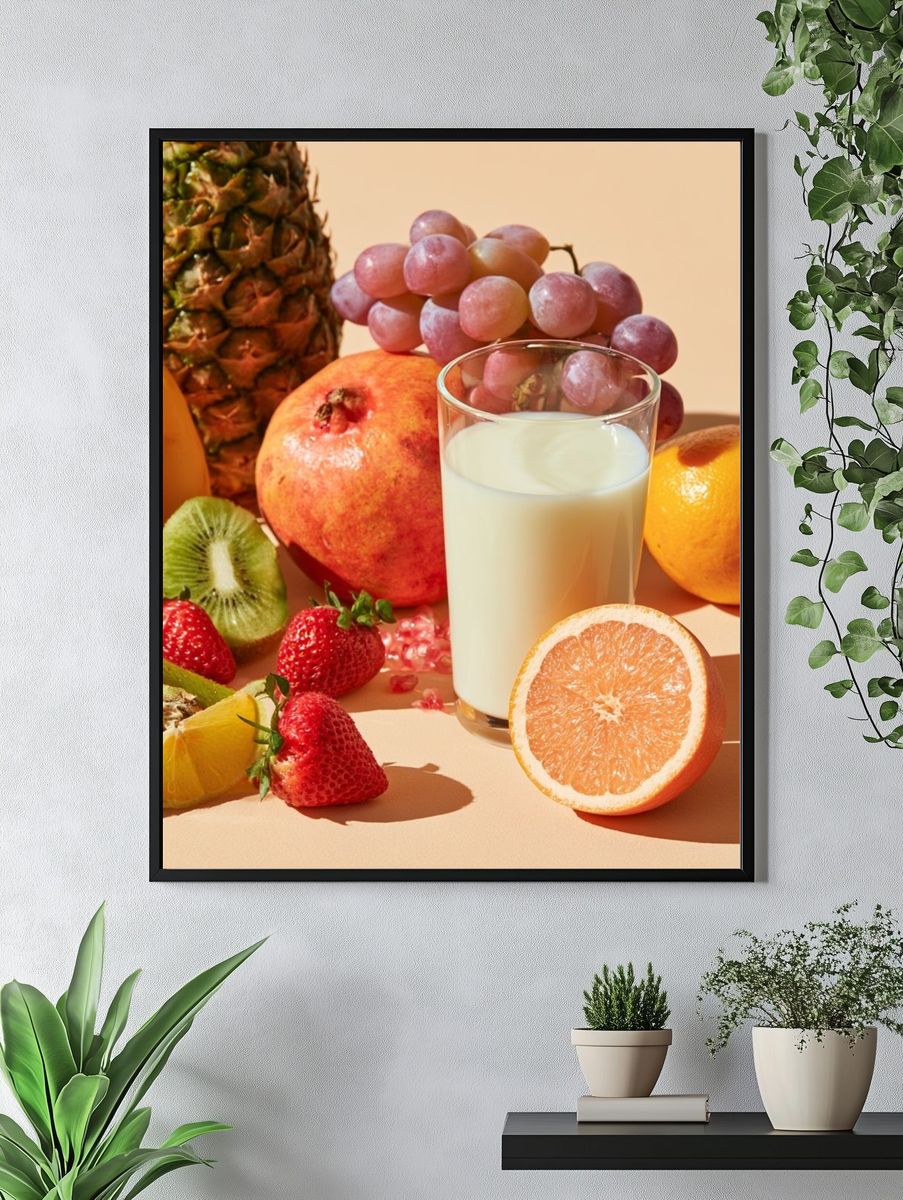 Sunlit Fruit Still Life Print. — room view 4