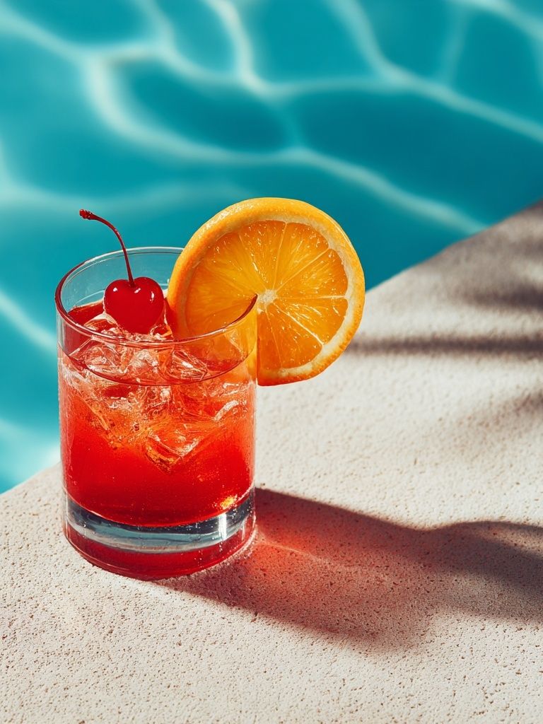 Poolside Citrus Cocktail Print. poster detail