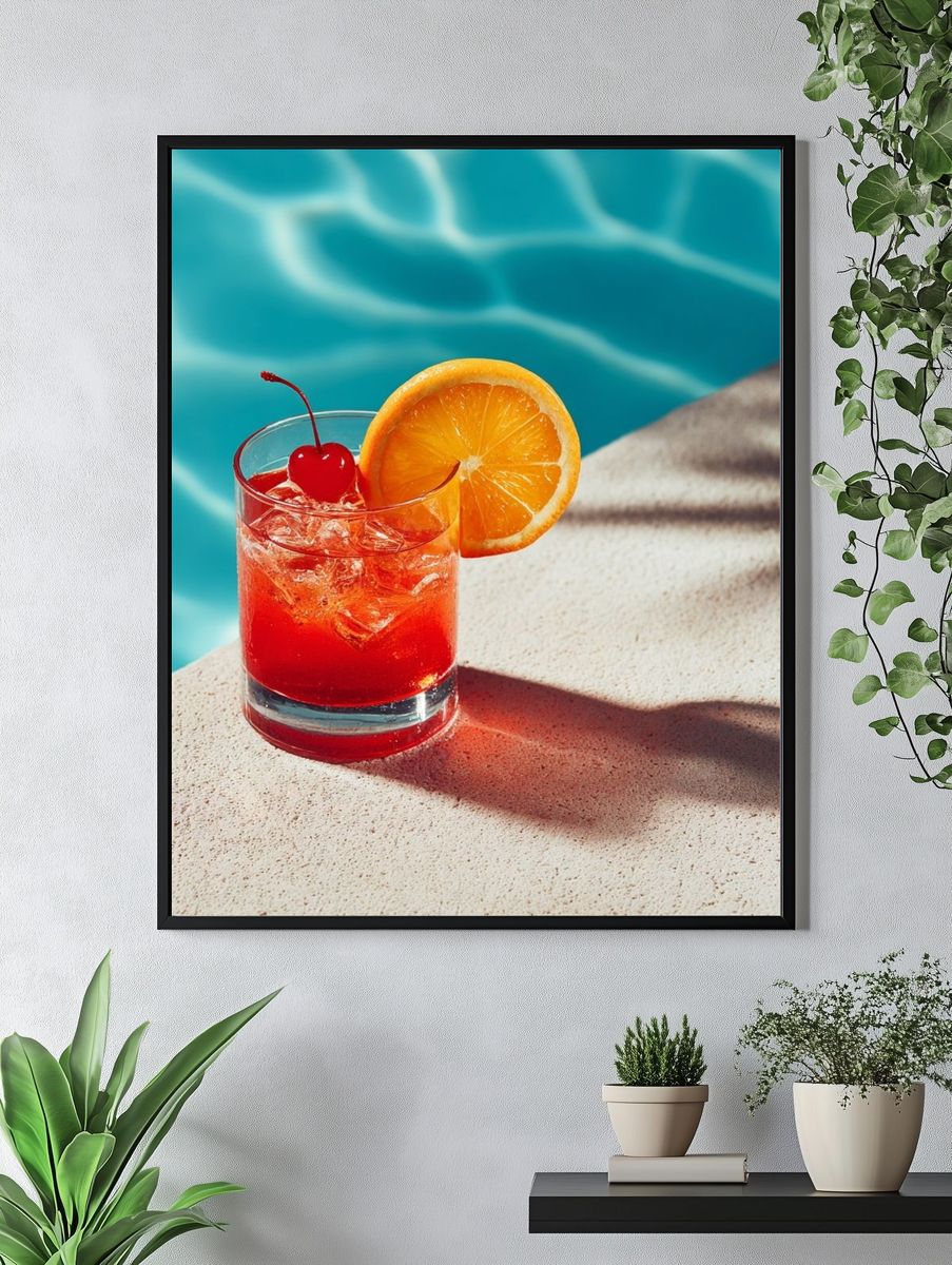 Poolside Citrus Cocktail Print. — room view 4