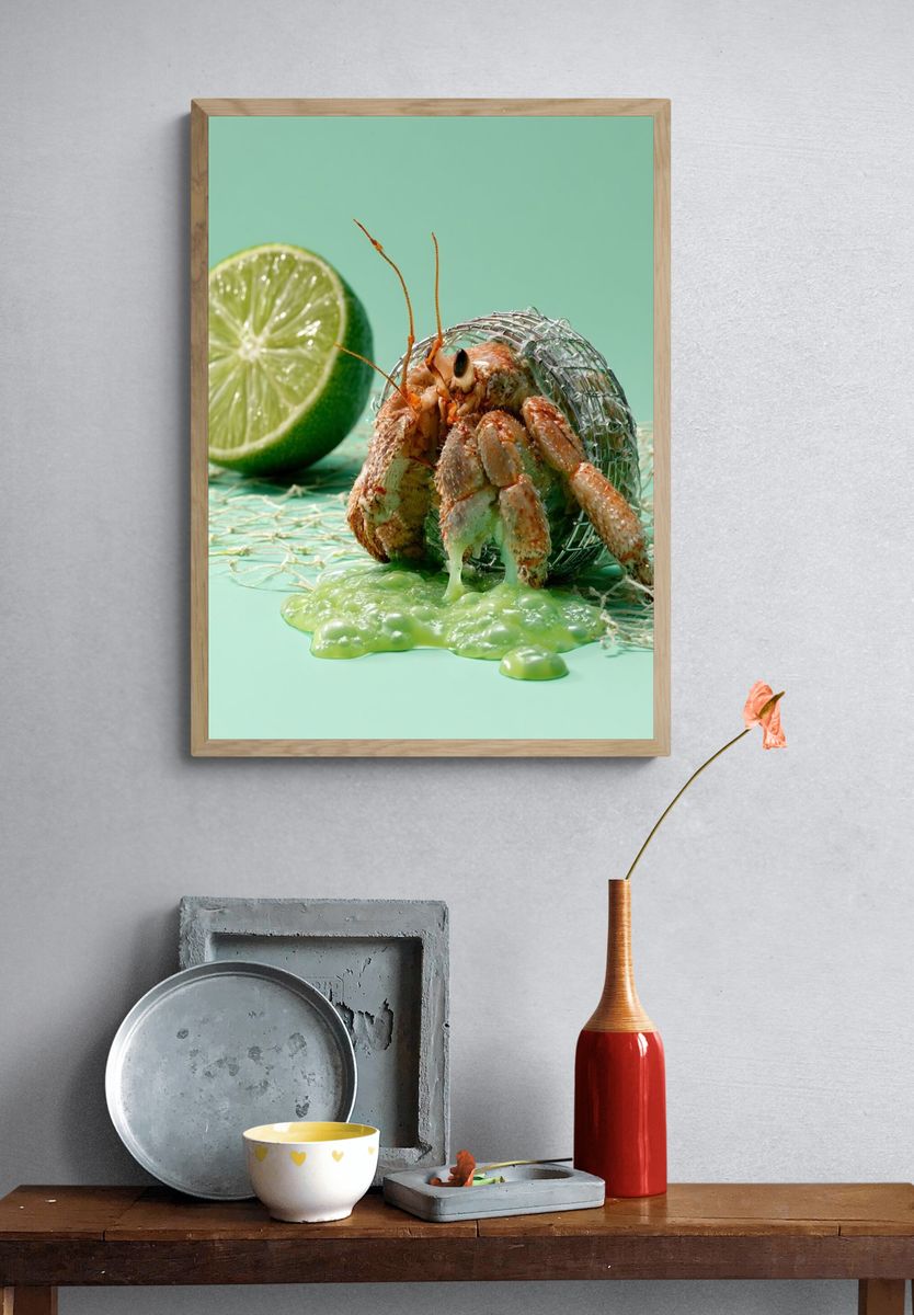 Hermit Crab and Lime Still Life Poster. — room view 3